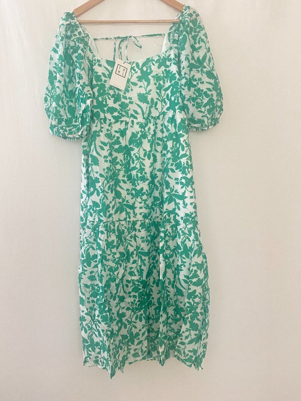 THLM Green and white Midi dress